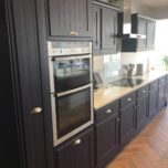 Transforming this wooden kitchen to a stunning deep blue